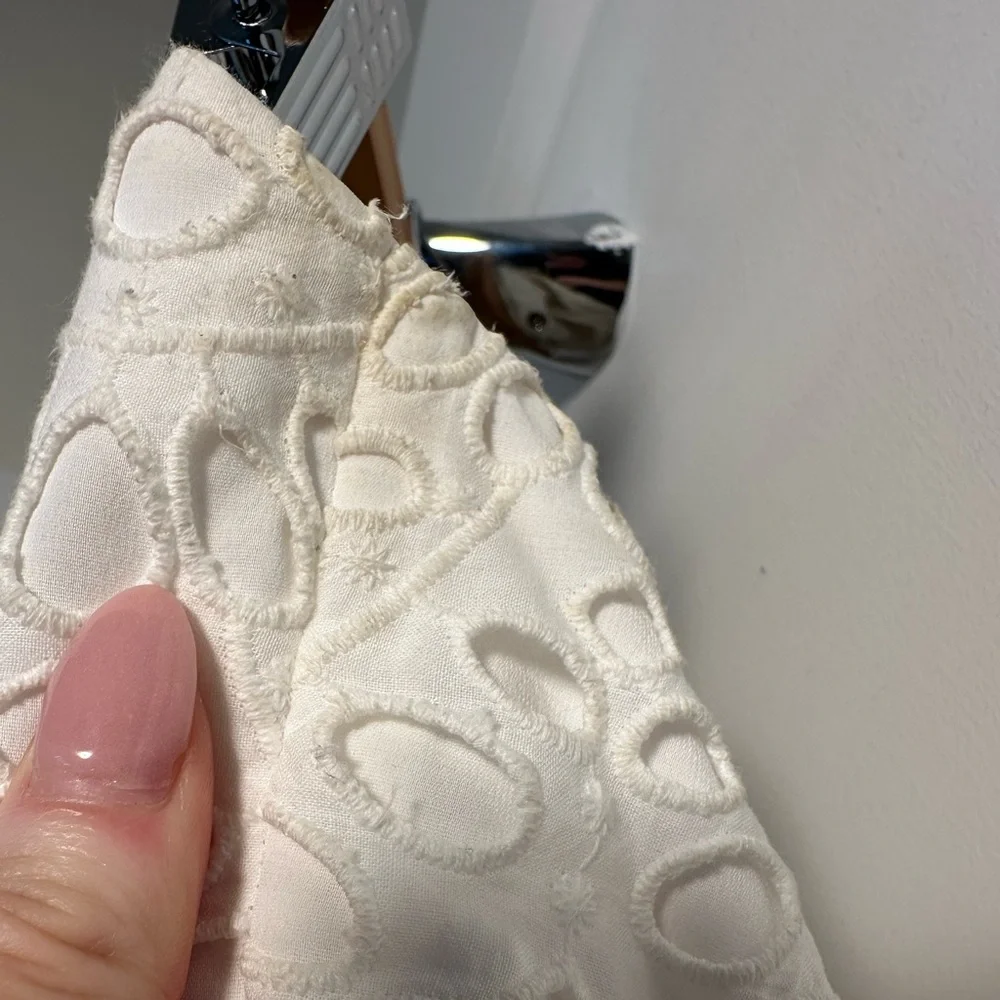 Alice + Olivia White Strapless Fit & Flare Eyelet Lace Mini Dress - Picture 9 of 13